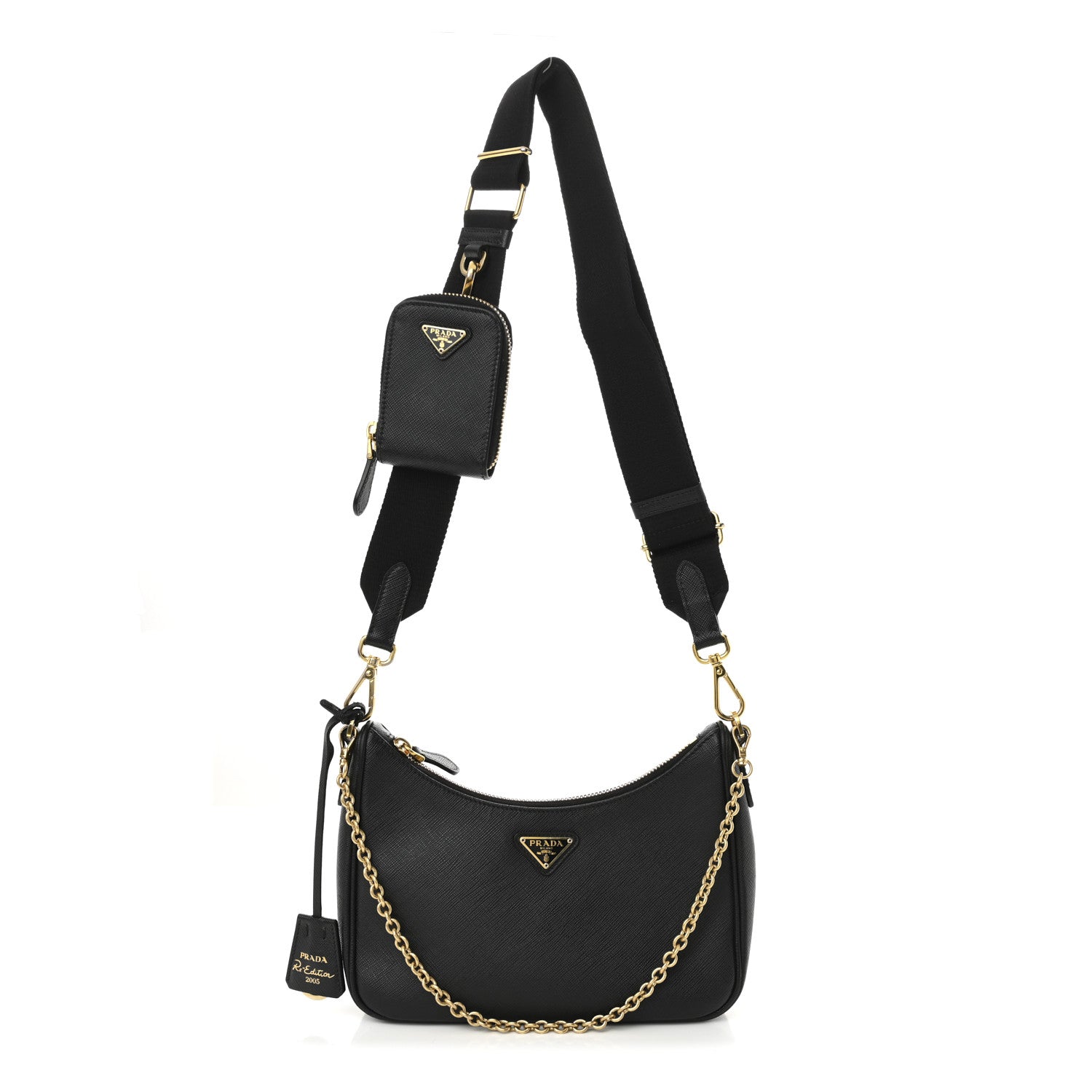 Prada Saffiano Lux Re-Edition 2005 Shoulder Bag Black 1 of 11