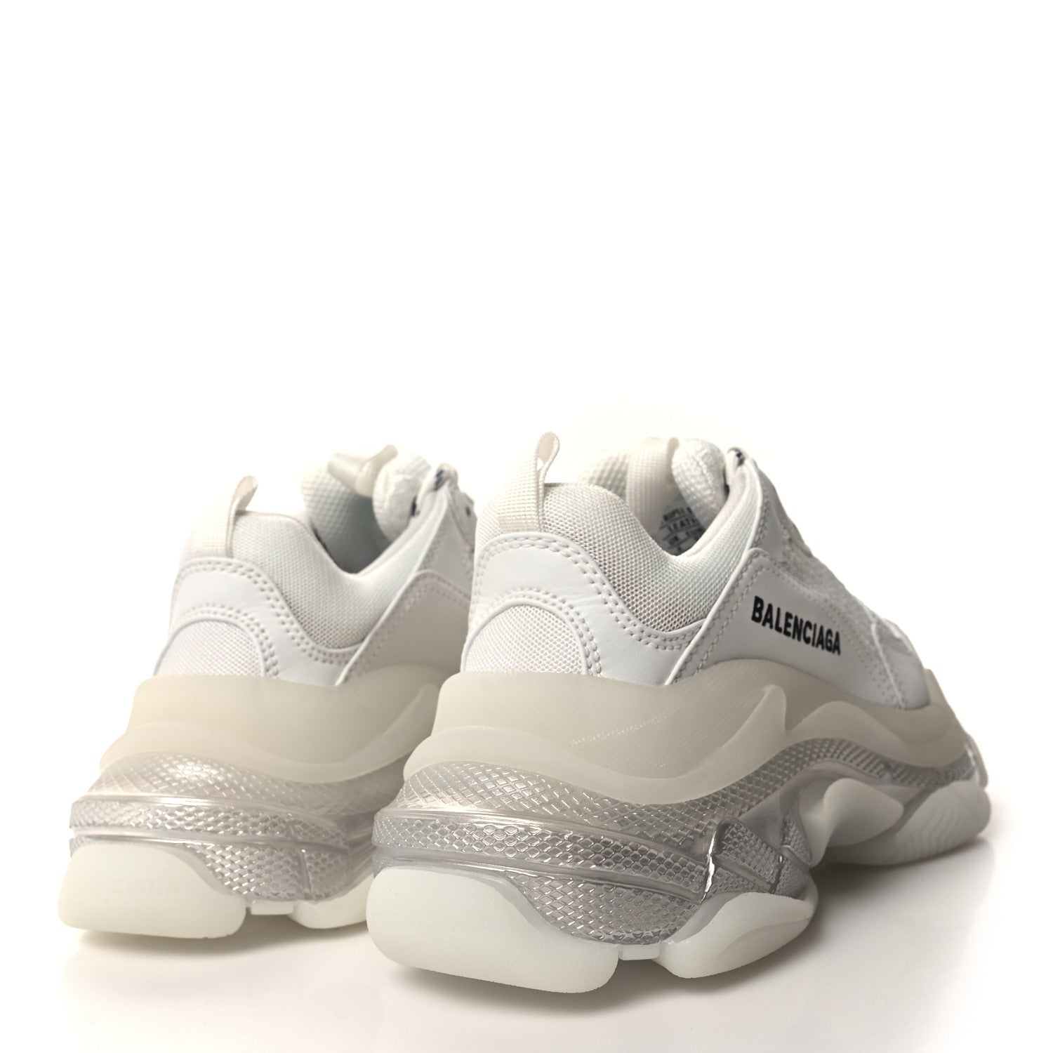 Balenciaga Fabric Mesh Clear Sole Womens Triple S Sneakers 37 White 4 of 8