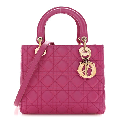 Christian Dior Lambskin Cannage Medium Lady Dior Fuchsia 1 of 16