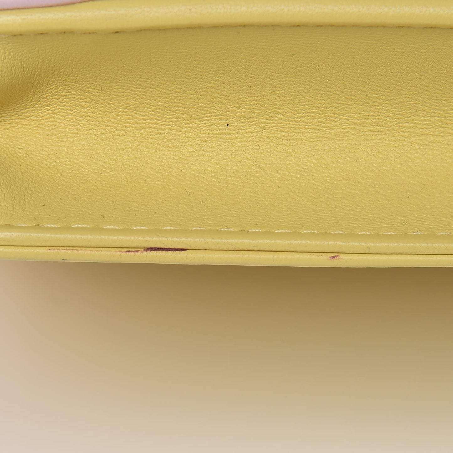 Lambskin Quilted Wallet on Chain WOC Yellow