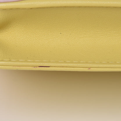Chanel Lambskin Quilted Wallet on Chain WOC Yellow 9 of 10
