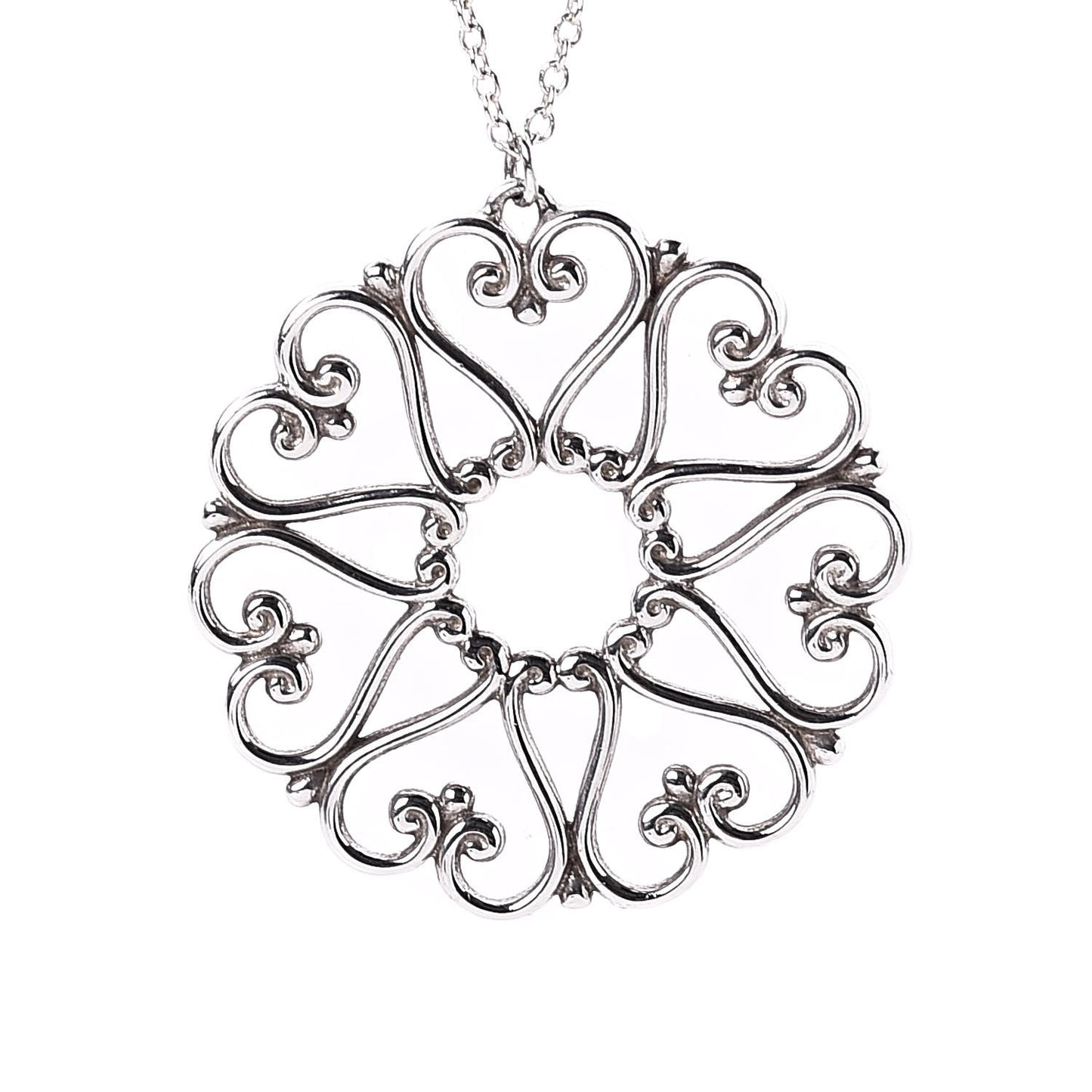 Sterling Silver Paloma Picasso Hearts Medallion Pendant Necklace