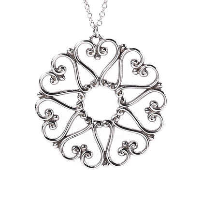 Tiffany Sterling Silver Paloma Picasso Hearts Medallion Pendant Necklace 4 of 7