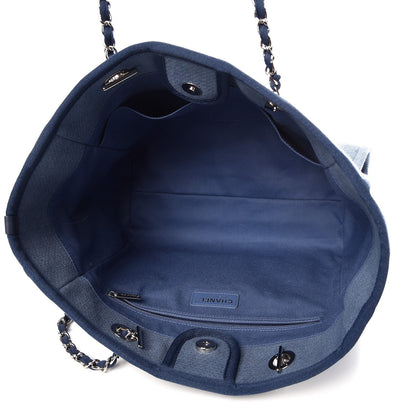 Chanel Canvas Small Deauville Tote Denim Blue 5 of 7