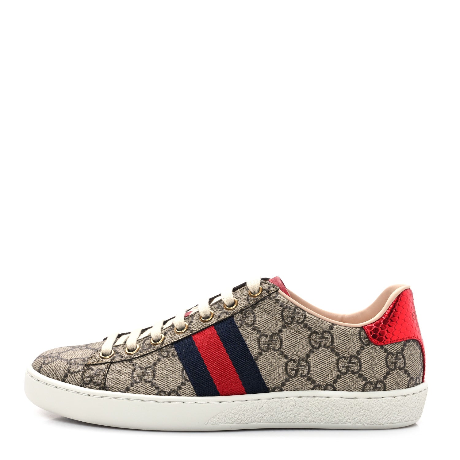 Gucci GG Supreme Monogram Womens Ace Low-Top Sneaker 35.5 Beige 1 of 10