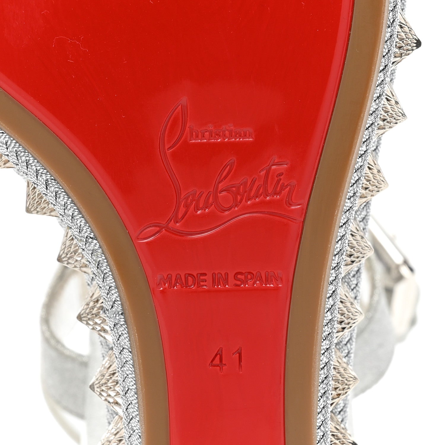 Christian Louboutin Glitter Nappa Mica Pyraclou 110 Wedge Sandals 41 Silver 6 of 13