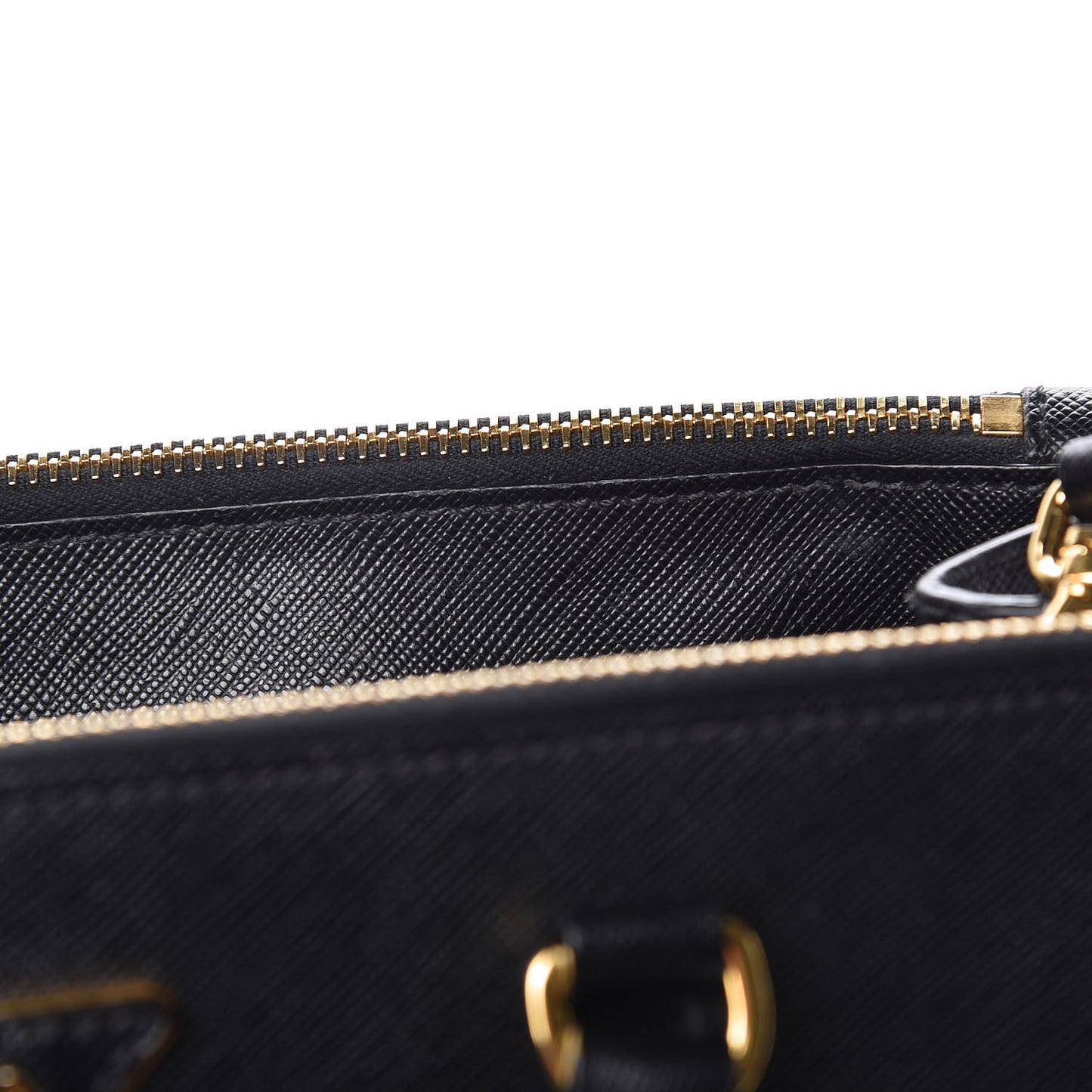 Saffiano Small Galleria Double Zip Tote Black