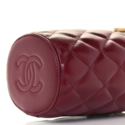 Chanel Lambskin Quilted Mini Crown Box Bag Burgundy 10 of 12