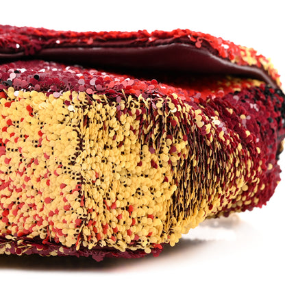 Chanel Shaded Sequins Mini Flap Black Burgundy Red Yellow 9 of 12