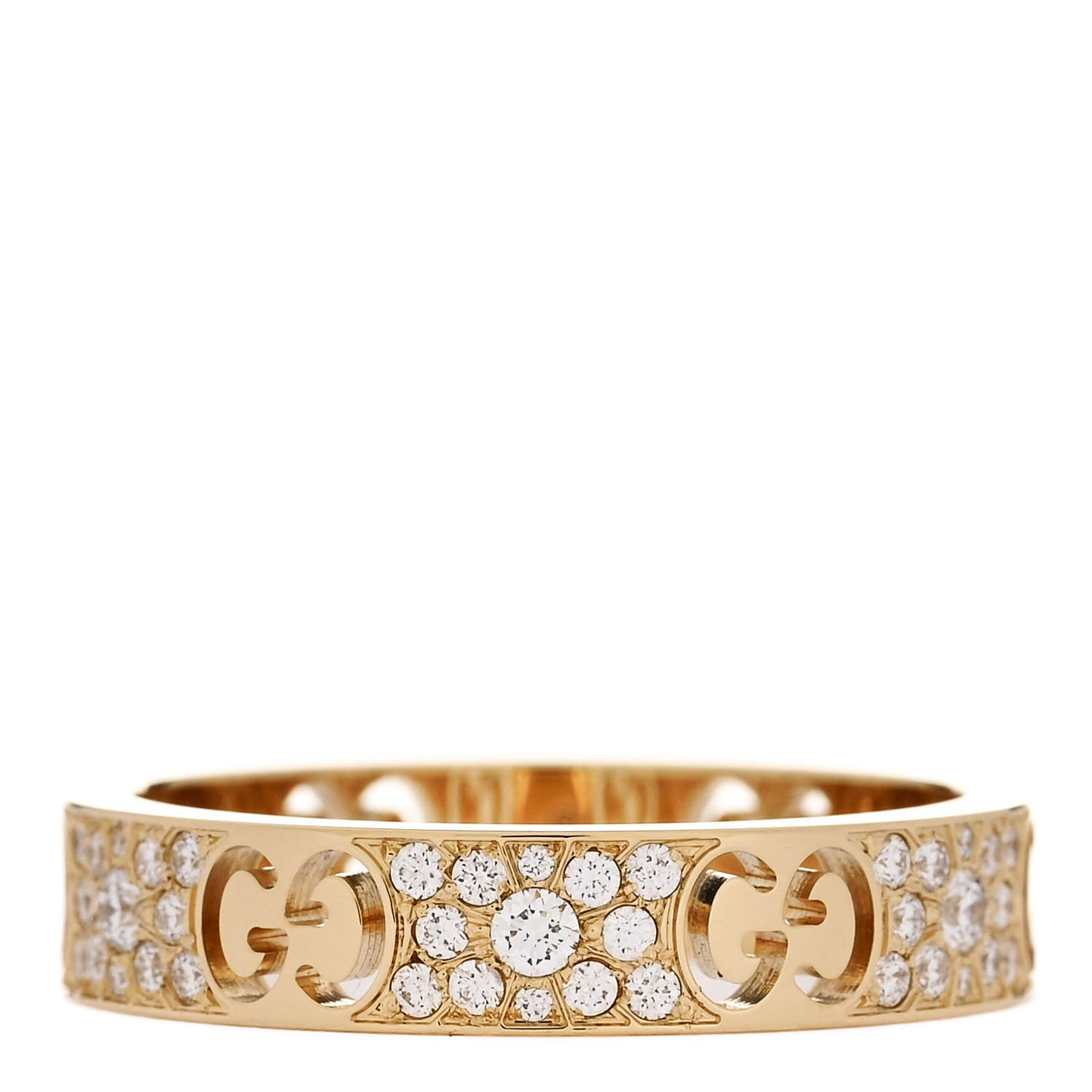 18K Yellow Gold Diamond Icon Stardust Band Ring 56 7.5