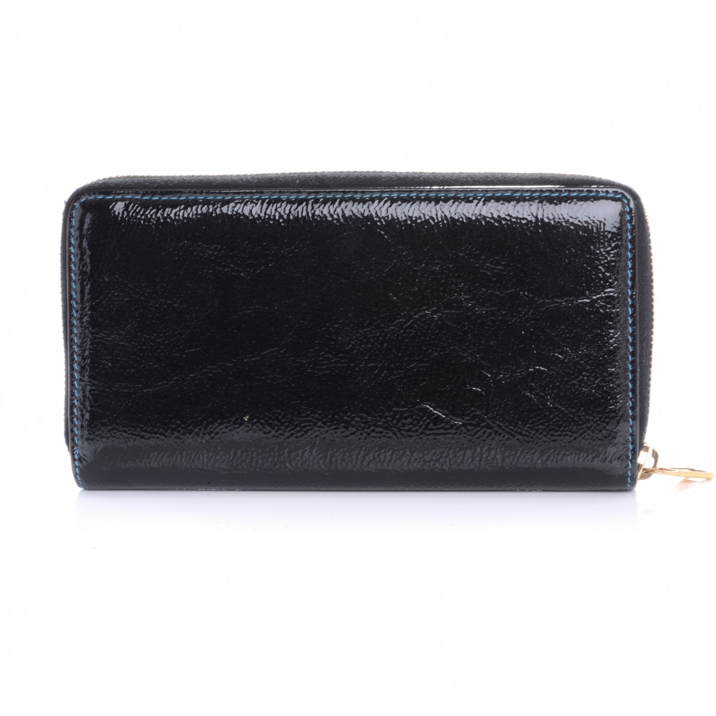 Patent Belle de Jour Zip Wallet Black