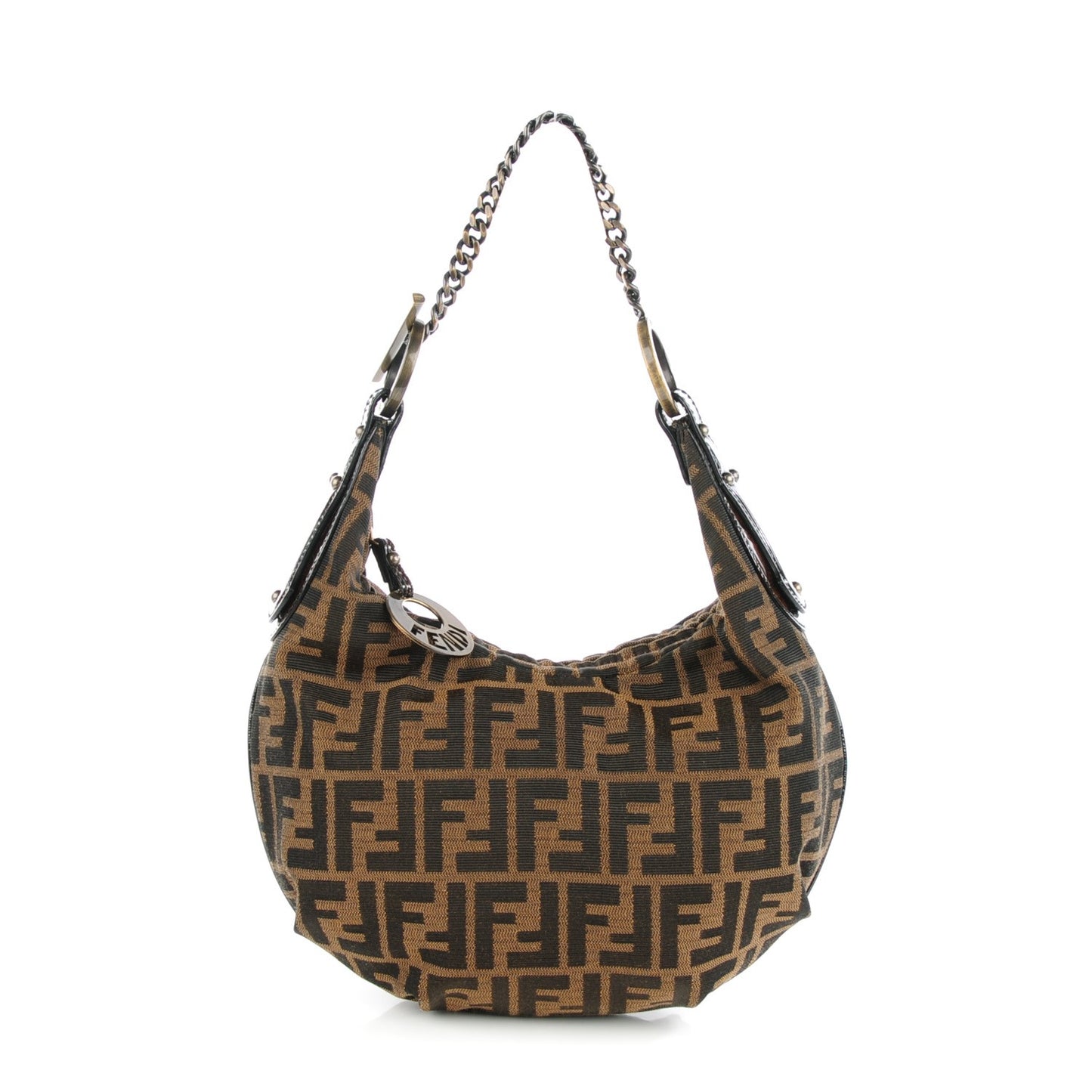 Zucca Patent Small Chef Chain Hobo Tobacco