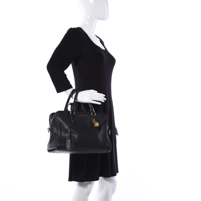 Alexander McQueen Pebbled Calfskin Small Skull Padlock Zip Around Tote Black 3 of 13