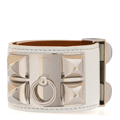 Hermes Epsom Collier De Chien CDC Bracelet T2 White 4 of 8