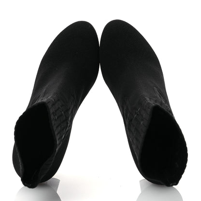 Louis Vuitton Monogram Stretch Fabric Silhouette Ankle Boots 37.5 Black 2 of 10