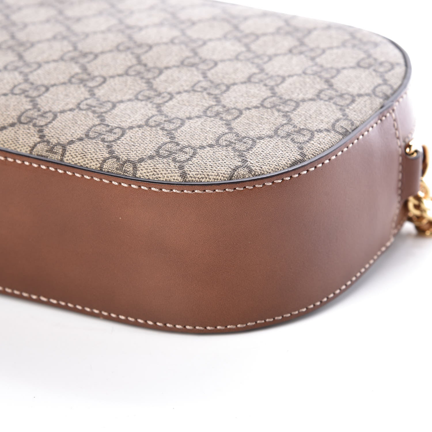 Gucci GG Supreme Monogram Cuoio Toscano Mini Chain Shoulder Bag Beige Ebony Cuir 9 of 9
