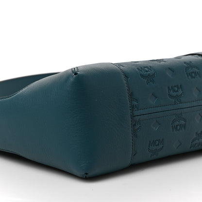 MCM Calfskin Ottomar Monogram Medium Klara Hobo Teal 7 of 8