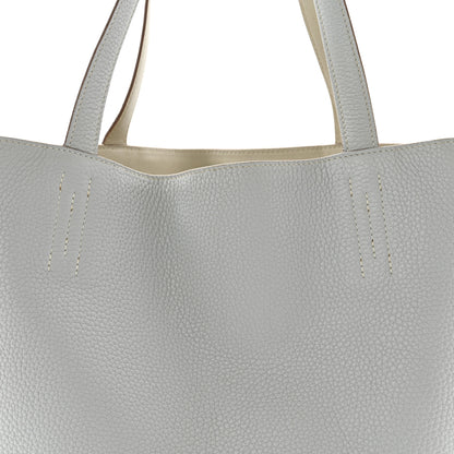 Hermes Taurillon Clemence Double Sens 45 Reversible Tote Gris Perle Bleu Pale 12 of 19