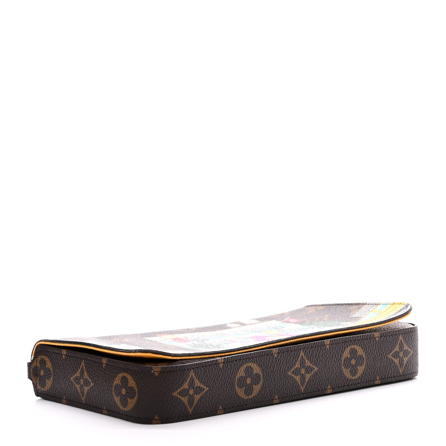 Louis Vuitton Monogram 2022 Christmas Animation New York Soho Pochette Felicie Chain Wallet Yellow 5 of 11