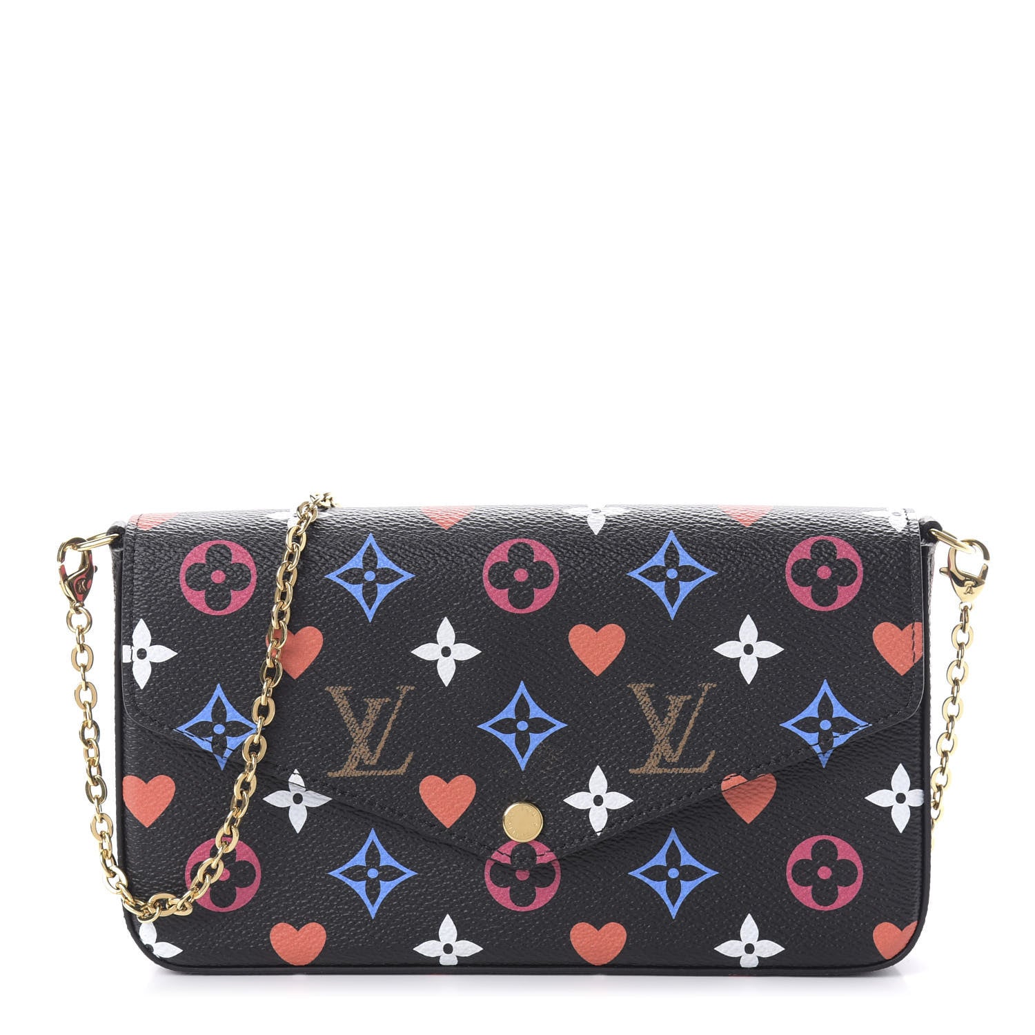 Louis Vuitton Game On Felicie Chain Wallet Black 1 of 10