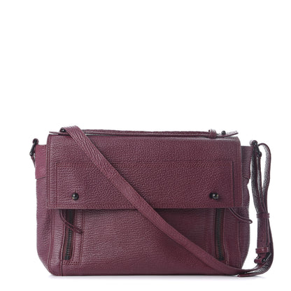 3.1 Phillip Lim 3.1 Shark Embossed Calfskin Pashli Messenger Aubergine 1 of 10