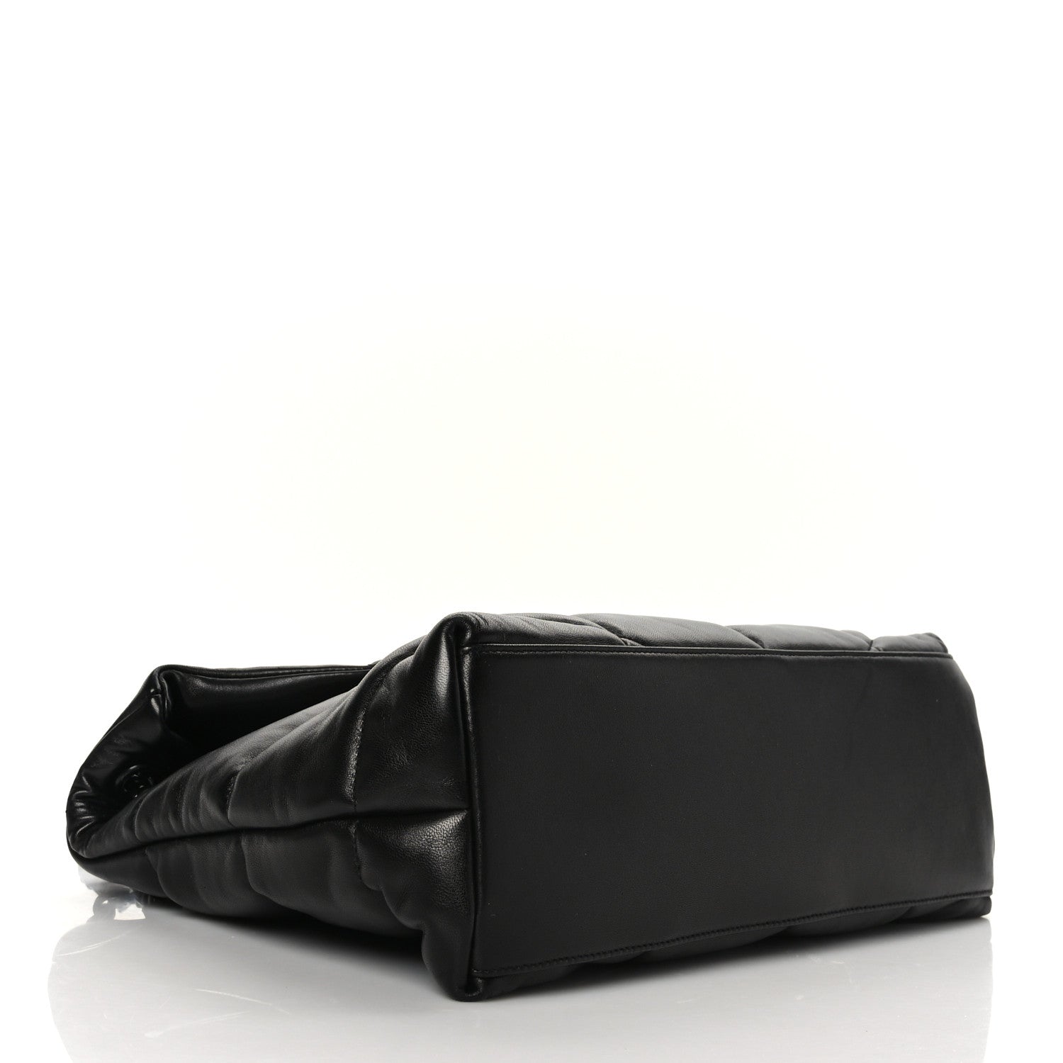 Saint Laurent Lambskin Quilted Monogram Monochrome Medium Loulou Puffer Chain Satchel Black 3 of 8