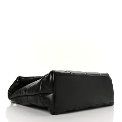 Saint Laurent Lambskin Quilted Monogram Monochrome Medium Loulou Puffer Chain Satchel Black 3 of 8