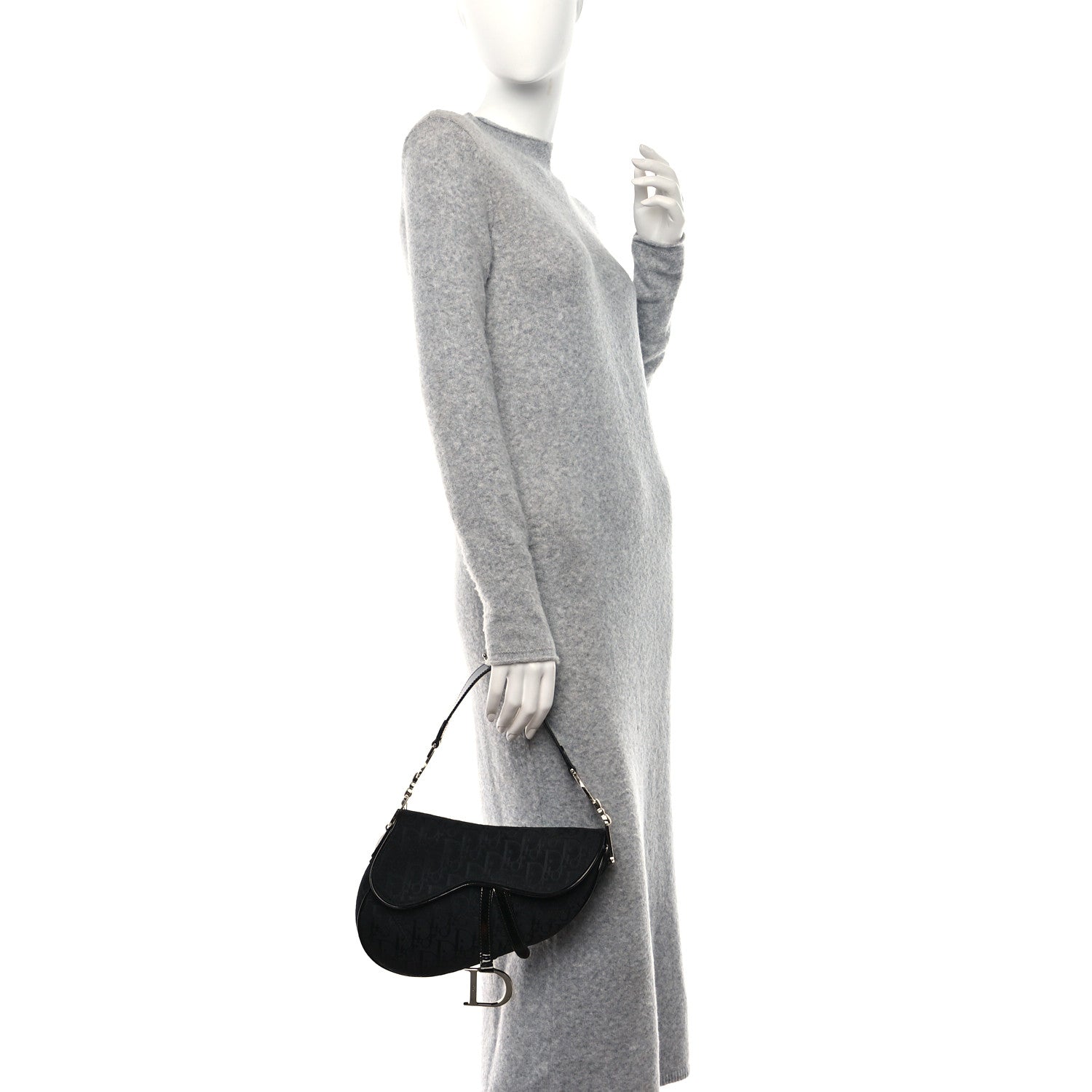 Christian Dior Monogram Saddle Bag Black 2 of 10