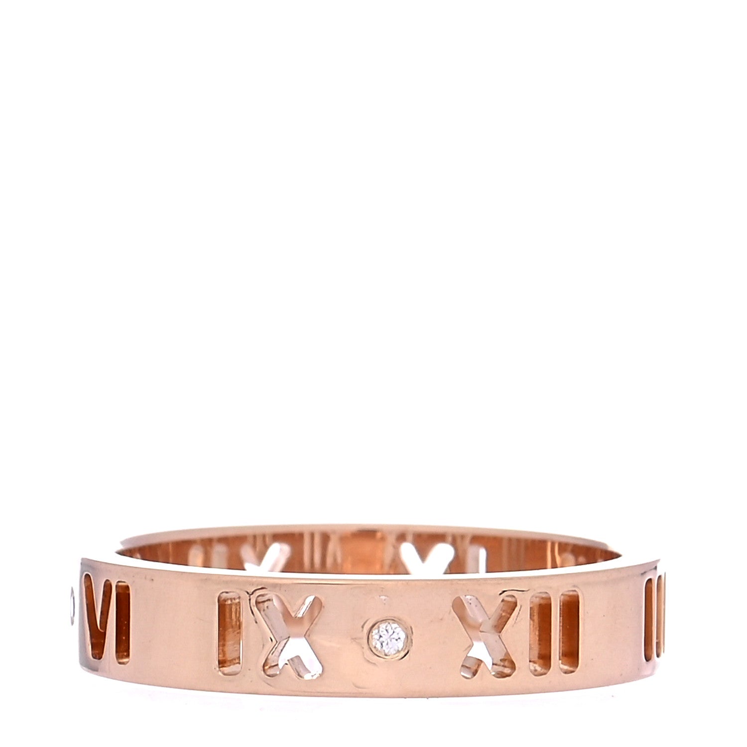 Tiffany 18K Rose Gold Diamond Atlas Pierced Ring 48 4.5 1 of 6
