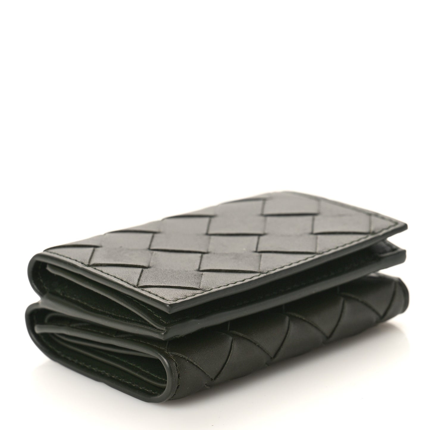 Nappa Maxi Intrecciato Tri-Fold Wallet Inkwell