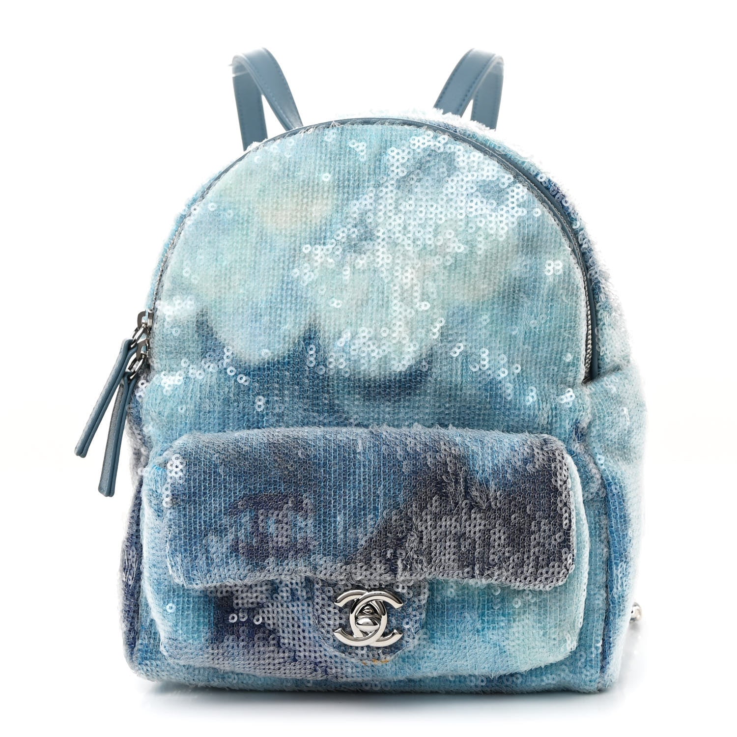 Chanel Sequin Tri-color Waterfall Backpack Light Blue 1 of 12