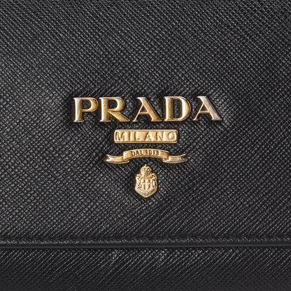 Prada Saffiano Bi-Color Wallet On Chain Black Fuoco 9 of 9