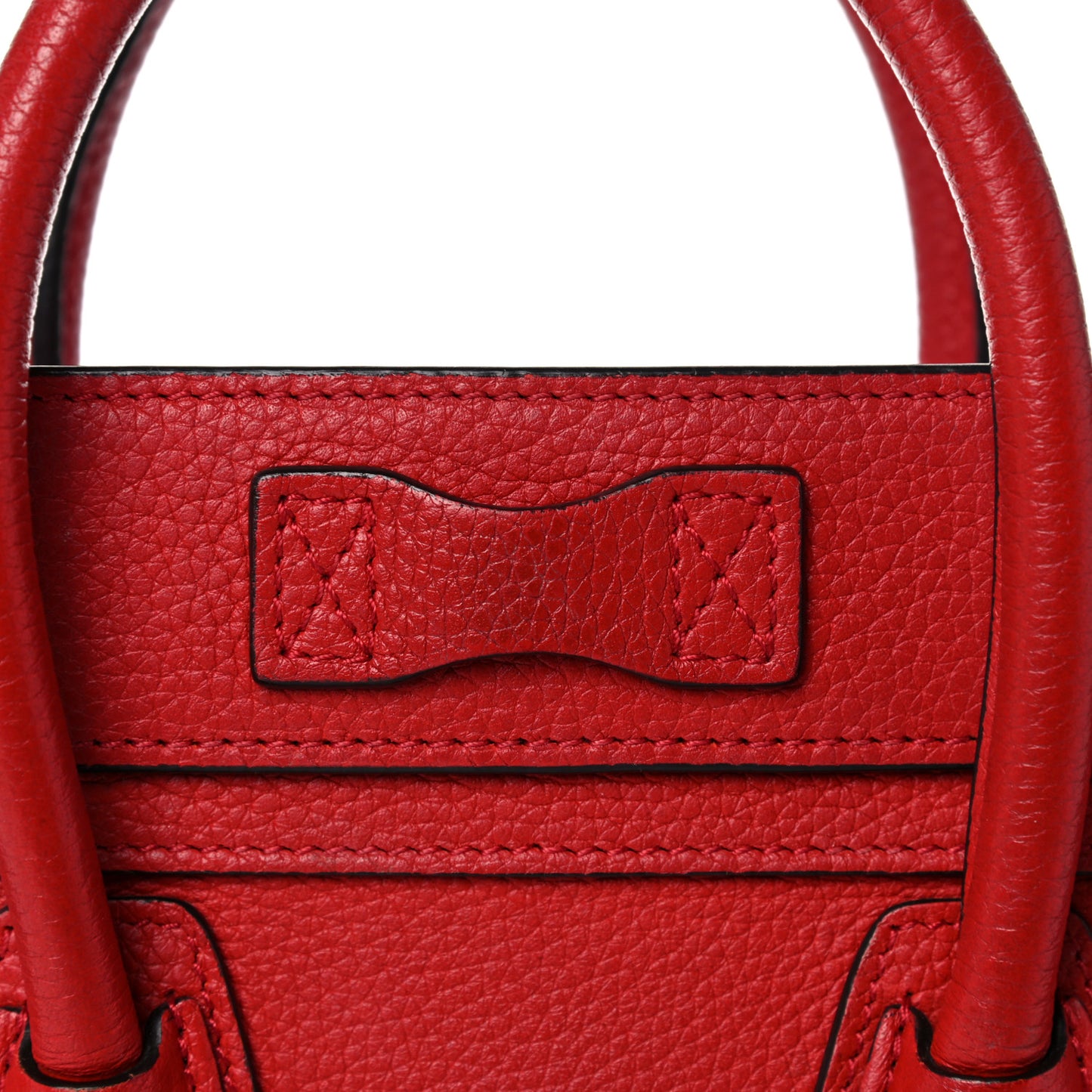 Drummed Calfskin Nano Luggage Red