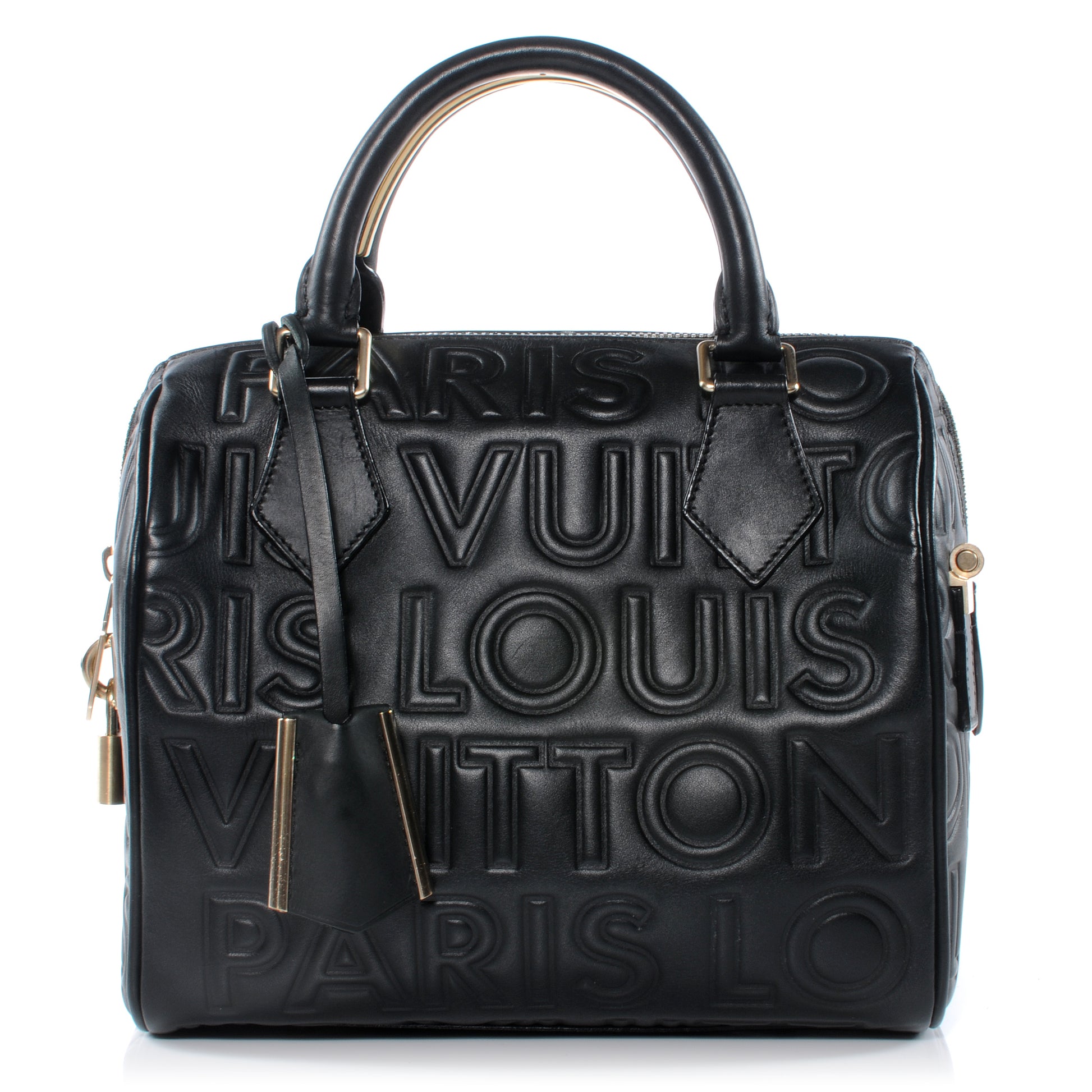 Louis Vuitton Calfskin Embossed Mini Cube Speedy Black 1 of 7