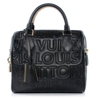 Louis Vuitton Calfskin Embossed Mini Cube Speedy Black 1 of 7