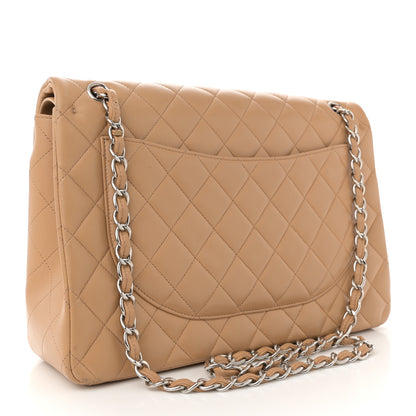 Chanel Lambskin Quilted Maxi Double Flap Beige 3 of 14
