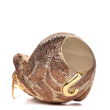 Judith Leiber Crystal See No Evil Monkey Minaudiere Clutch Bronze Gold 6 of 20