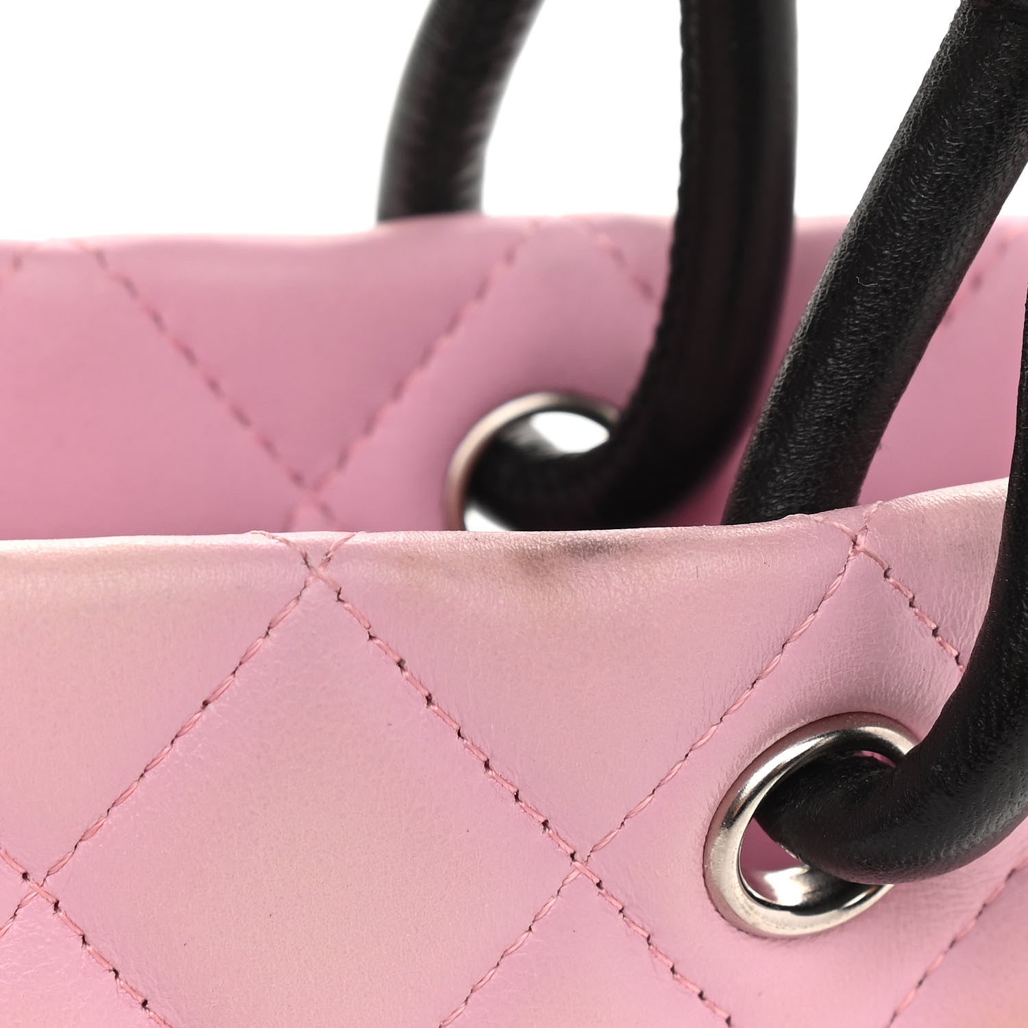 Chanel Calfskin Quilted Medium Cambon Tote Pink Black 11 of 14