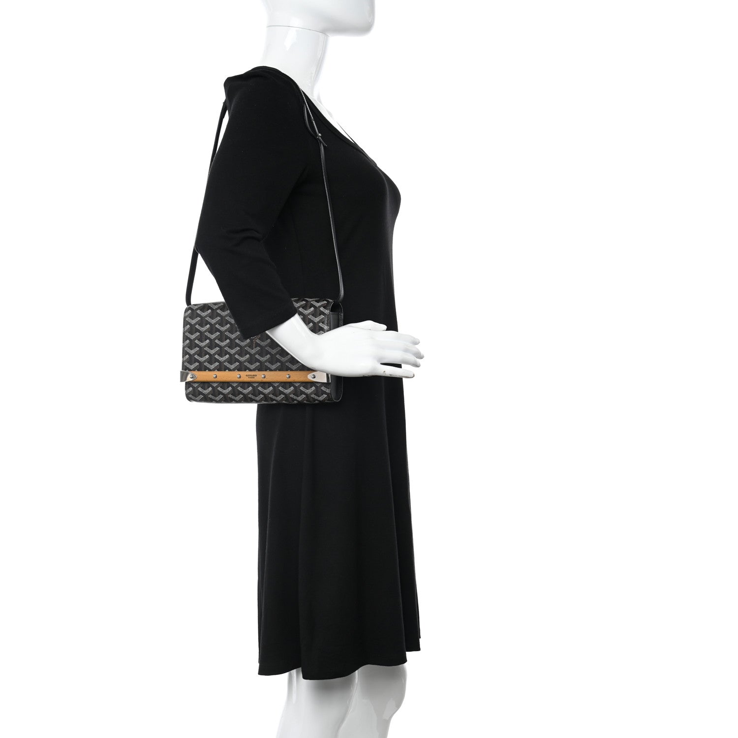 Goyard Goyardine Monte Carlo Bois Clutch With Strap Black 2 of 10