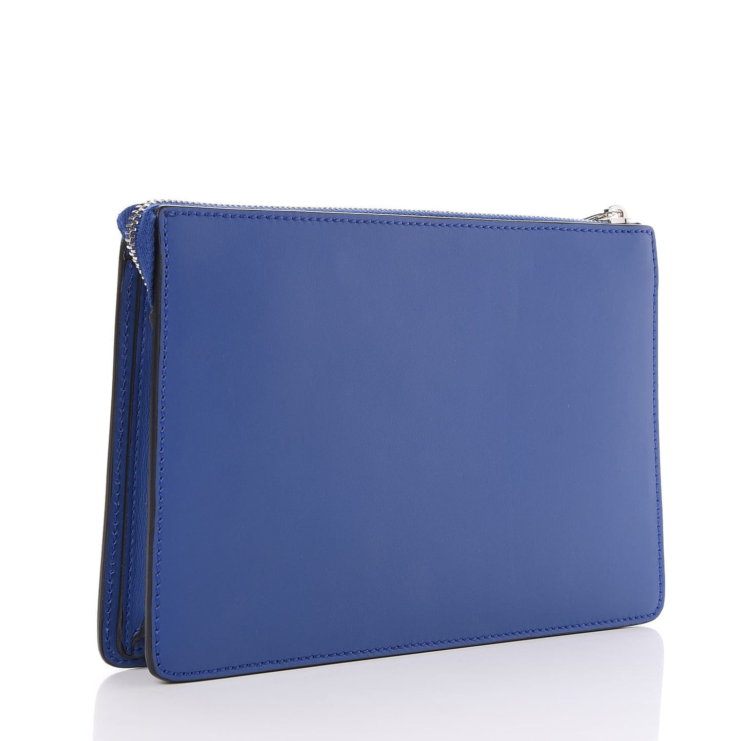 Vitello Century Metal Monster Eyes Slim Clutch Blue Neon