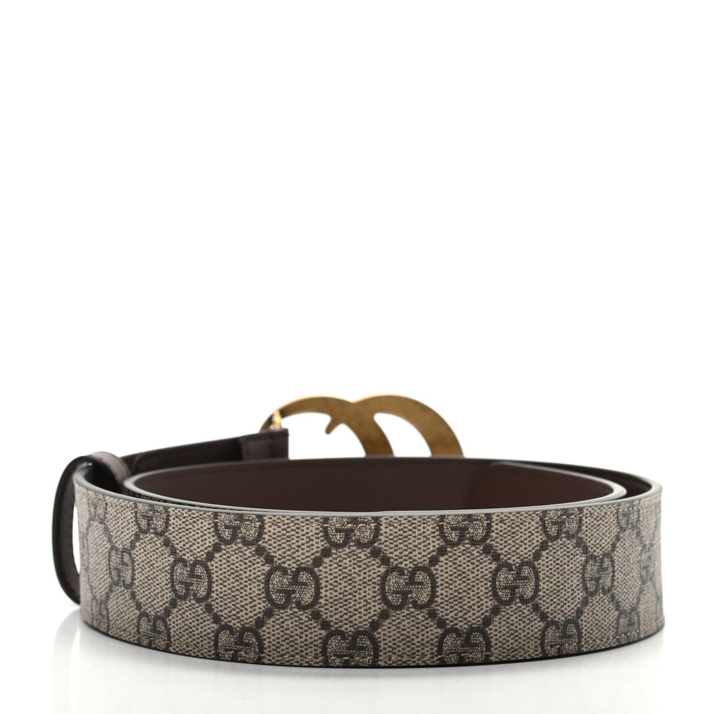 GG Supreme Monogram Matte Plutone Calfskin Double G 40mm Belt 85 34 Beige Ebony New Acero