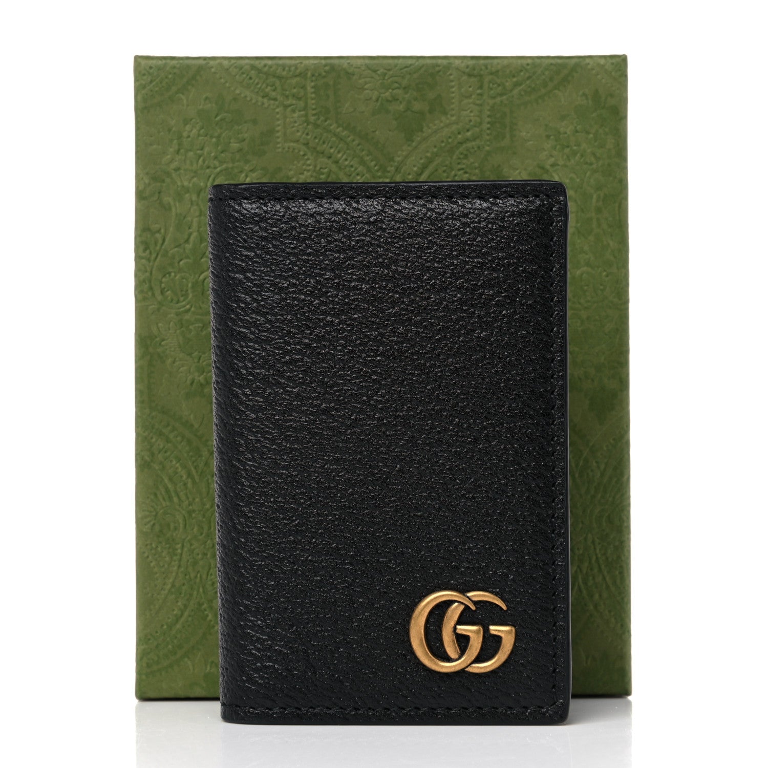 Gucci Calfskin Boar Effect GG Marmont Card Case Black 8 of 8