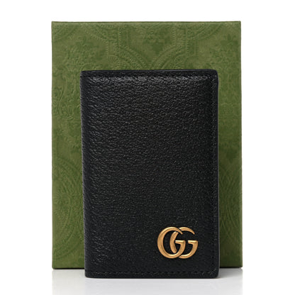Gucci Calfskin Boar Effect GG Marmont Card Case Black 8 of 8