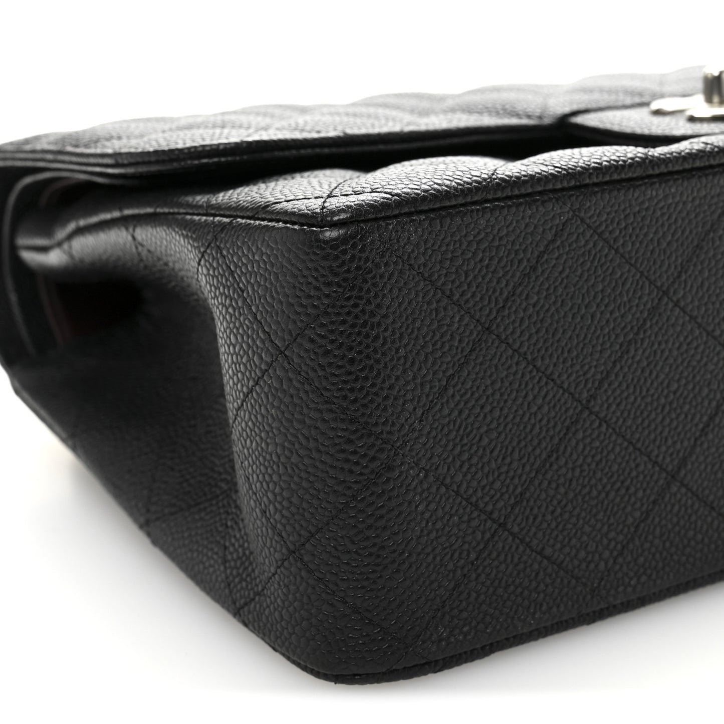 Caviar Quilted Jumbo Double Flap Black