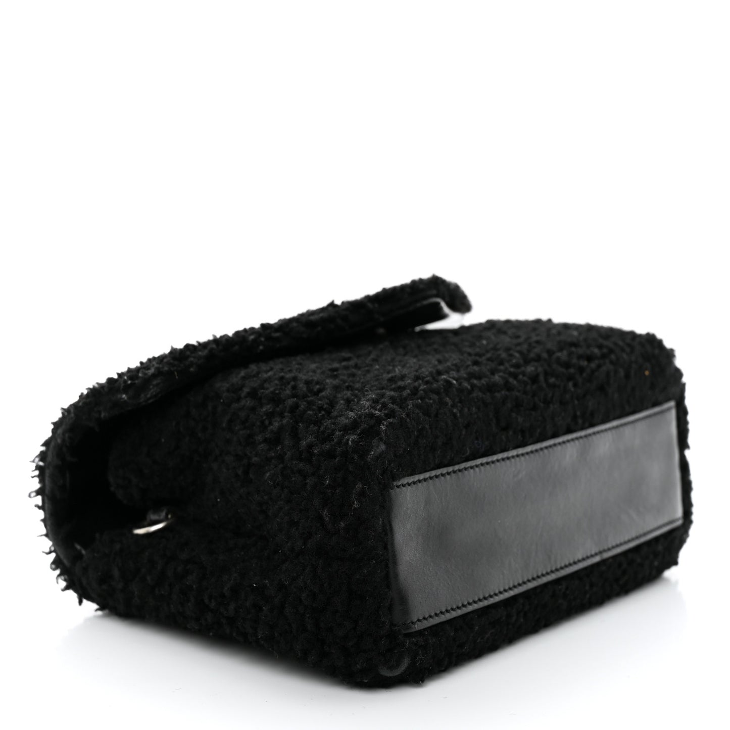 Shearling Toy Loulou Shoulder Bag Black