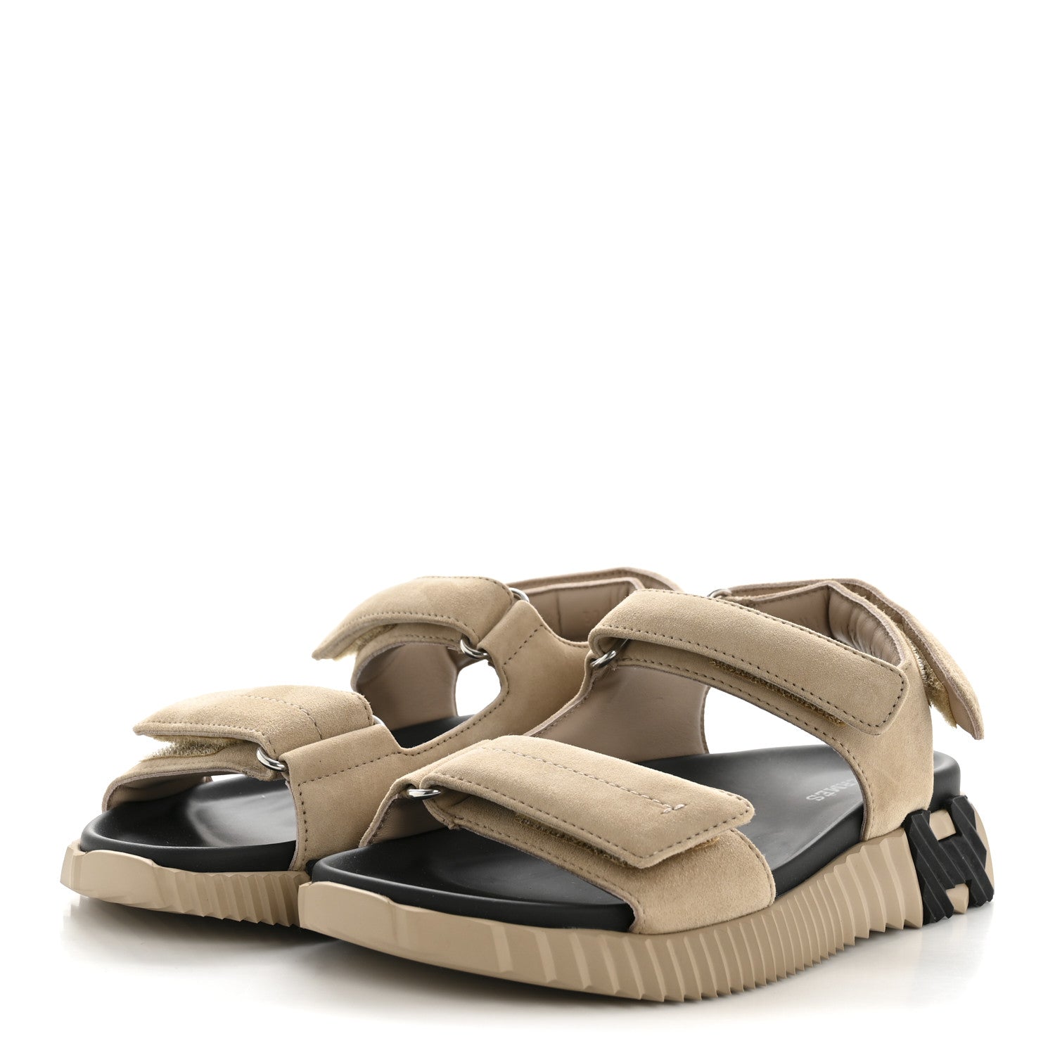 Hermes Suede Goatskin Junior Sandals 37.5 Beige Camel 4 of 10