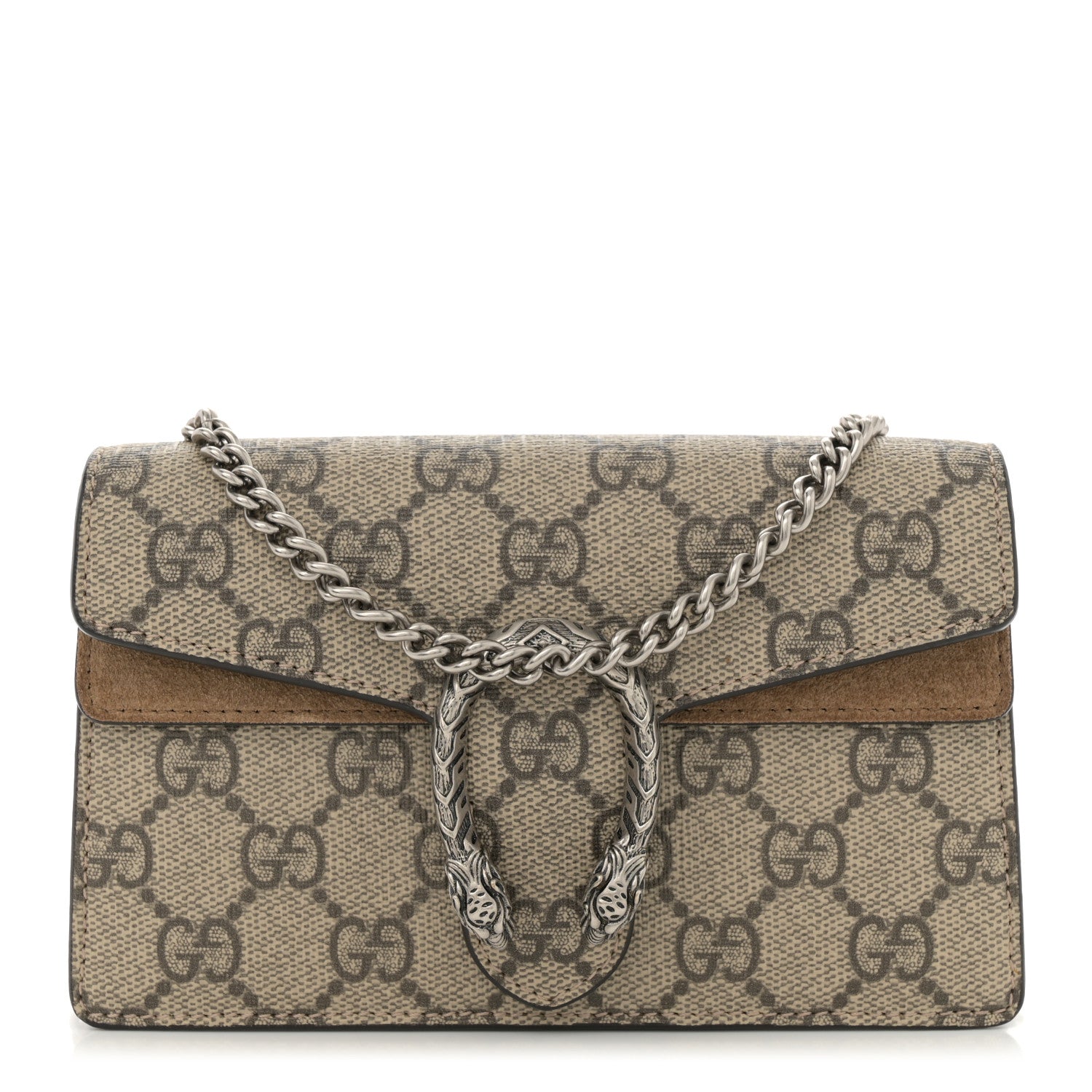 Gucci GG Supreme Monogram Super Mini Dionysus Shoulder Bag Taupe 1 of 11