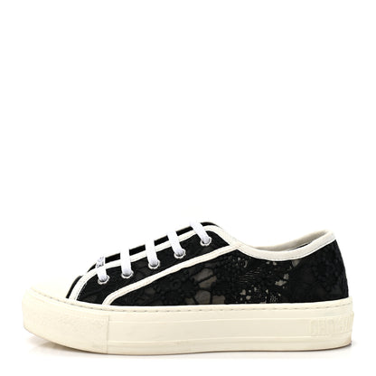 Christian Dior Macramé Embroidered Cotton Womens Walk'N'Dior Low Top Sneakers 36 Black White 1 of 10