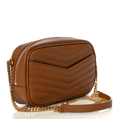 Saint Laurent Grain De Poudre Matelasse Monogram Mini Lou Camera Bag Dark Natural 3 of 11