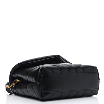 Saint Laurent Calfskin Y Quilted Monogram Toy Loulou Crossbody Bag Black 3 of 5